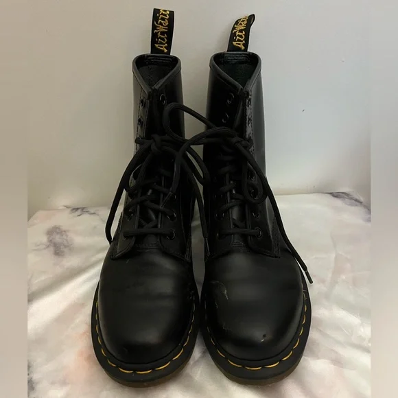Dr. Martens Black Leather Lace-Up Boots - Picture 2 of 10